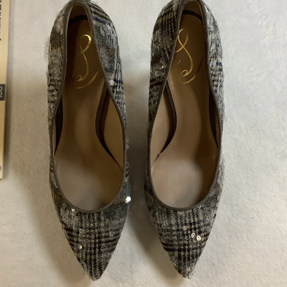 Sam Edelman Sequin Plaid Heels - Picture 4 of 5